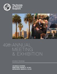 49th AnnuAl Meeting & exhibition - The Society of Thoracic Surgeons