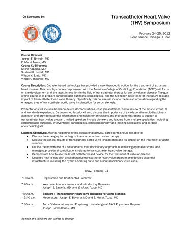 Transcatheter Heart Valve (THV) Symposium