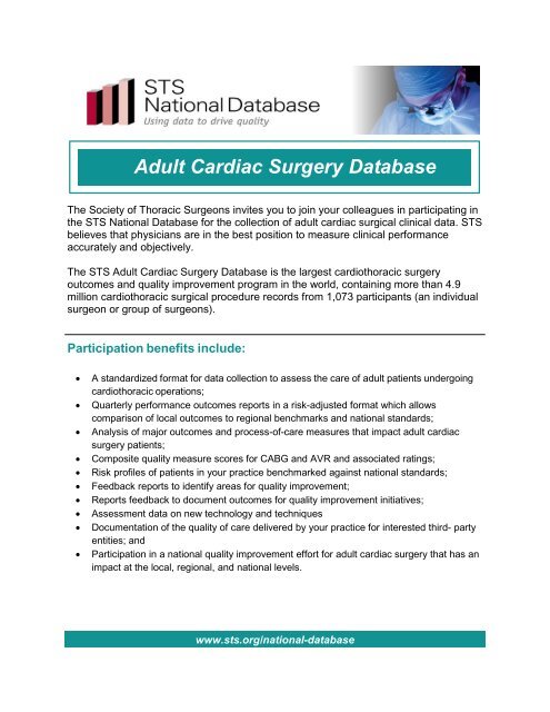Adult Cardiac Surgery Database - The Society of Thoracic Surgeons