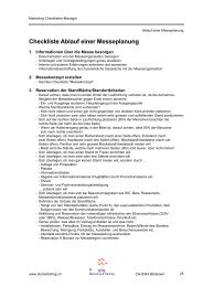 Checkliste Ablauf einer Messeplanung - STS Marketing & Training