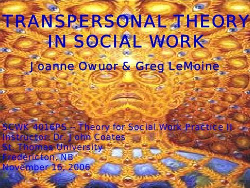 transpersonal theory in social work - St. Thomas University