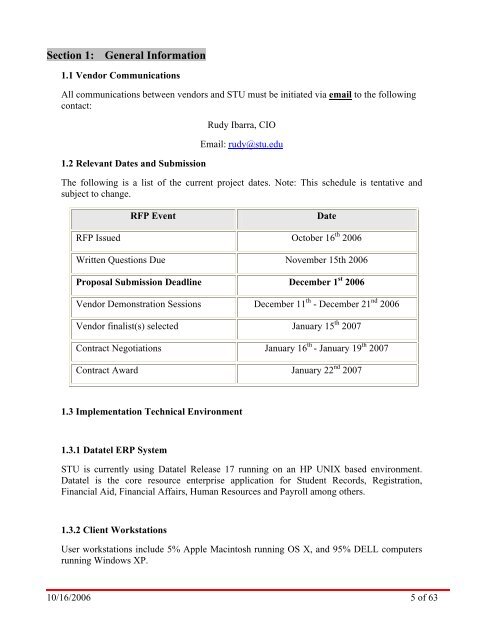 RFP - St. Thomas University