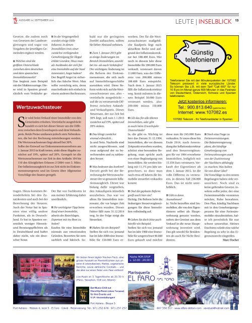 Die Inselzeitung Mallorca September 2014 