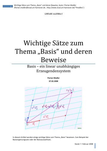 Wichtige SÃ¤tze zum Thema Basis und deren Beweise