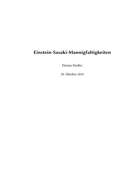 Einstein-Sasaki-Mannigfaltigkeiten