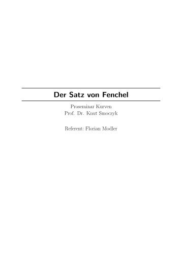 Der Satz von Fenchel