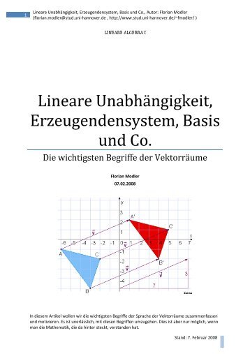 Lineare UnabhÃ¤ngigkeit, Erzeugendensysteme, Basis und Co.