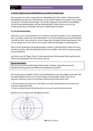 9. Woche: Mathematische Modellbildung und diskrete Mathematik