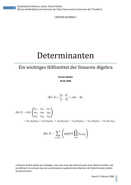 Determinanten