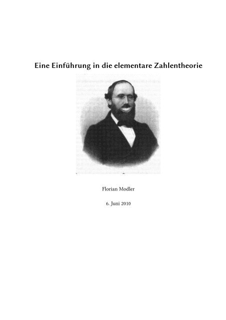 Eine EinfÃ¼hrung in die elementare Zahlentheorie