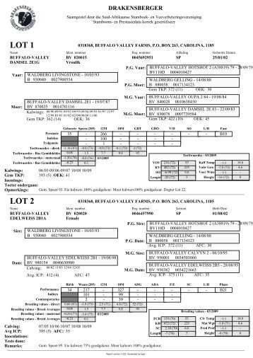 LOT 1 LOT 2 - Stamboek