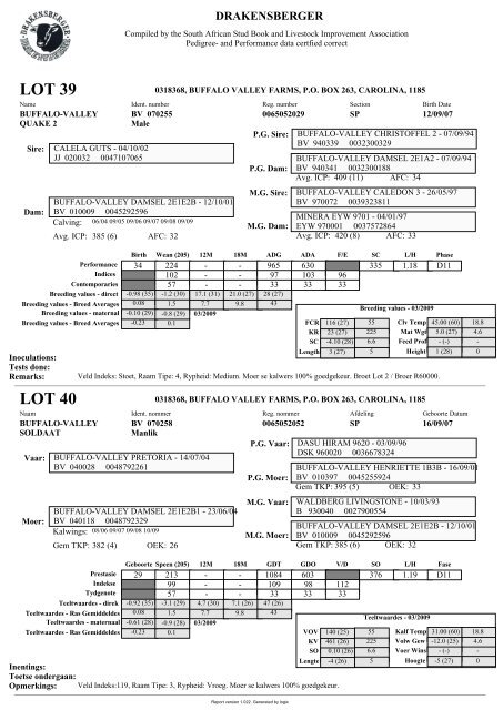 LOT 1 LOT 2 - Stamboek