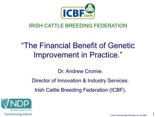 âThe Financial Benefit of Genetic Improvement in Practice.â