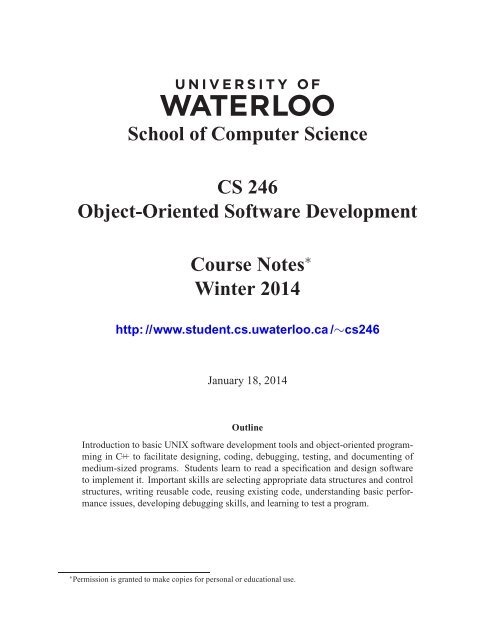Cs246 Course Notes Student Cs Uwaterloo Ca Cs246 Course Notes Student Cs Uwaterloo Ca
