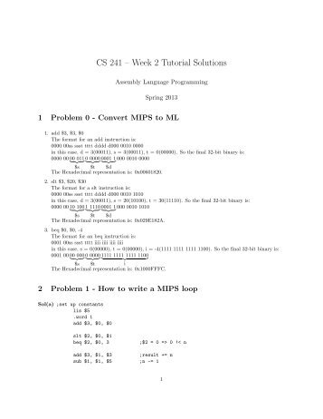 CS 241 â Week 2 Tutorial Solutions - Student.cs.uwaterloo.ca