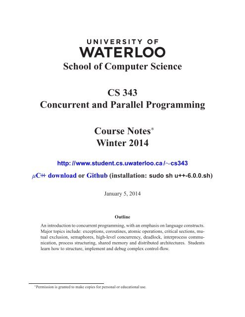 CS343 Course Notes - Student.cs.uwaterloo.ca