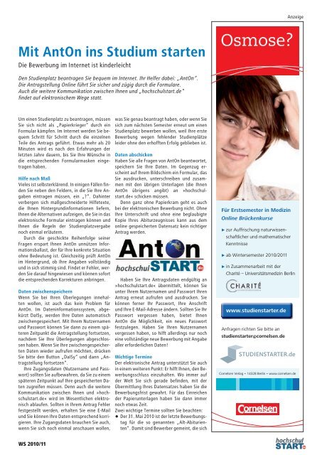 Magazin hochschulstart (zvs info) - Studentenpilot.de