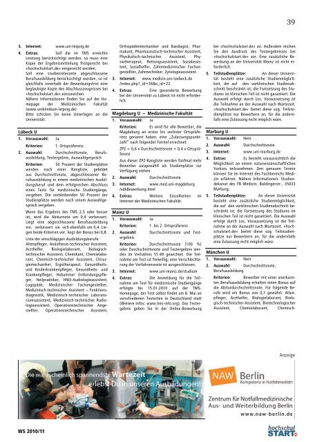 Magazin hochschulstart (zvs info) - Studentenpilot.de