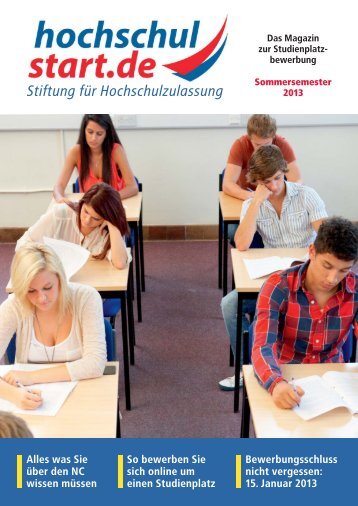 Magazin hochschulstart Sommersemester 2013 ... - Studentenpilot.de