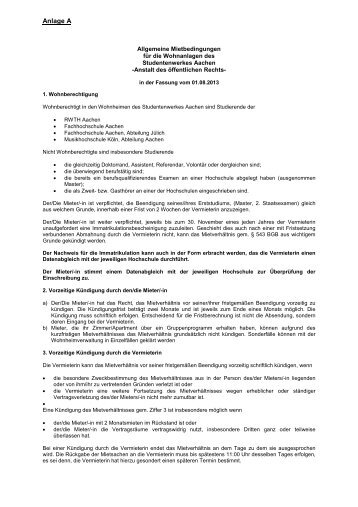 Anlage A (PDF-Dokument, Deutsch) - Studentenwerk Aachen