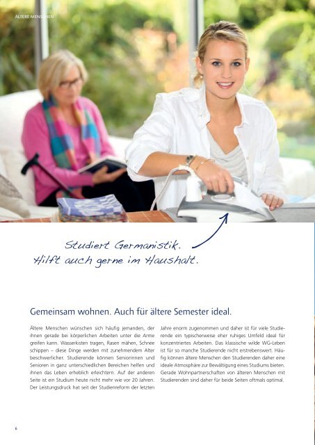 Broschuere "Wohnen für Mithilfe" - Studentenwerk Gießen