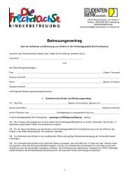 Betreuungsvertrag - Studentenwerk Kassel