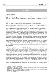 Die UN-Behindertenrechtskonvention als Inklusionsmotor AUFSÃTZE