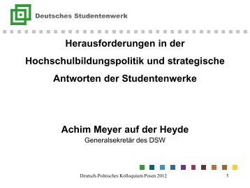 Achim Meyer auf der Heyde - Deutsches Studentenwerk