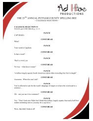 THE 25TH ANNUAL PUTNAM COUNTY SPELLING BEE