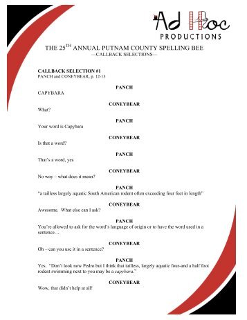 THE 25TH ANNUAL PUTNAM COUNTY SPELLING BEE