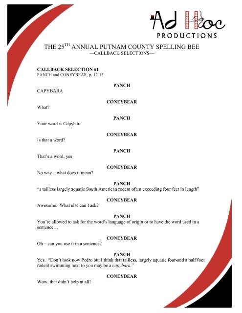 THE 25TH ANNUAL PUTNAM COUNTY SPELLING BEE