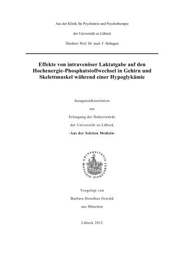 Phosphor-Magnetresonanz-Spektroskopie - Universität zu Lübeck