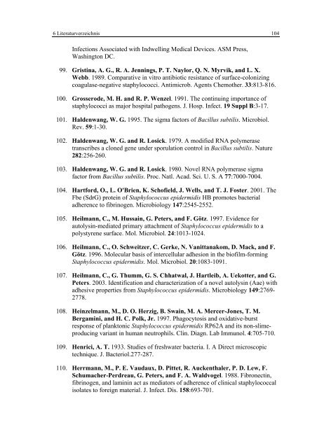 Regulationsmechanismen von Oxacillinresistenz und Biofilmbildung ...