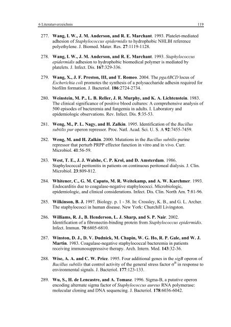 Regulationsmechanismen von Oxacillinresistenz und Biofilmbildung ...