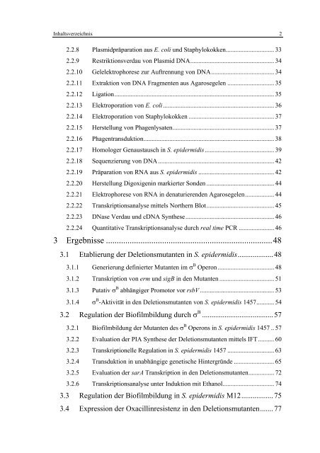 Regulationsmechanismen von Oxacillinresistenz und Biofilmbildung ...