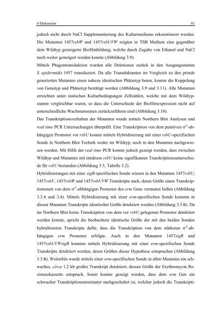 Regulationsmechanismen von Oxacillinresistenz und Biofilmbildung ...