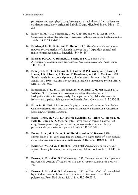 Regulationsmechanismen von Oxacillinresistenz und Biofilmbildung ...