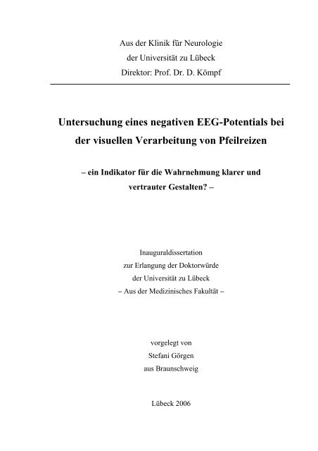 Untersuchung eines negativen EEG-Potentials bei der visuellen ...