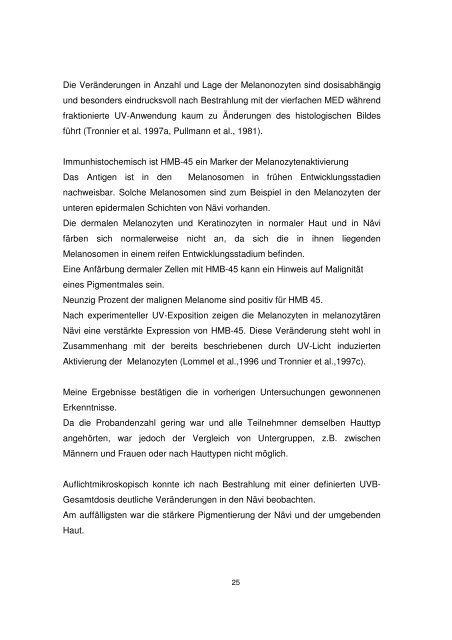 Auflichtmikroskopische Untersuchung melanozytärer Nävi vor und ...