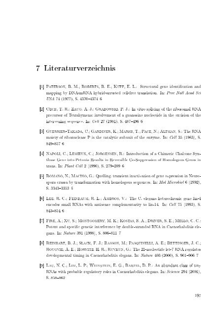 Biochemische Charakterisierung der siRNA-vermittelten Erkennung ...