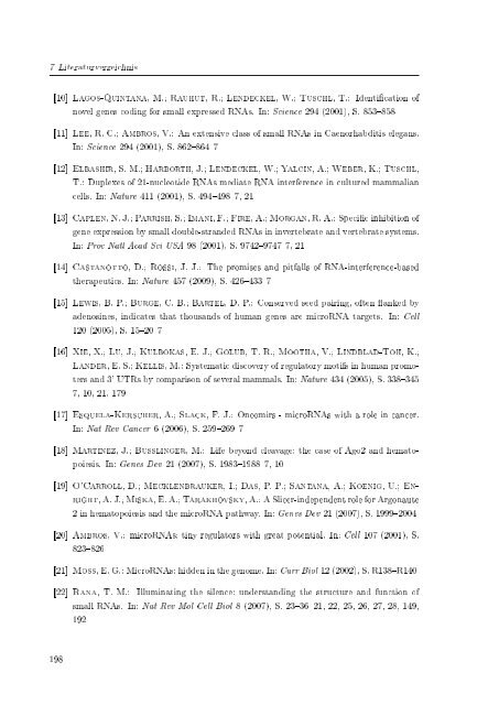 Biochemische Charakterisierung der siRNA-vermittelten Erkennung ...