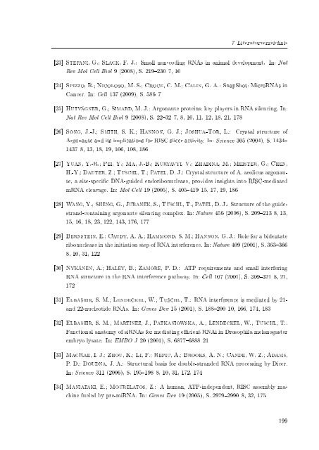 Biochemische Charakterisierung der siRNA-vermittelten Erkennung ...