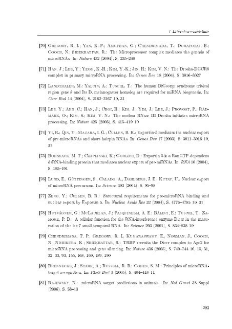 Biochemische Charakterisierung der siRNA-vermittelten Erkennung ...