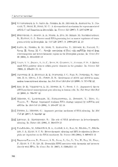 Biochemische Charakterisierung der siRNA-vermittelten Erkennung ...