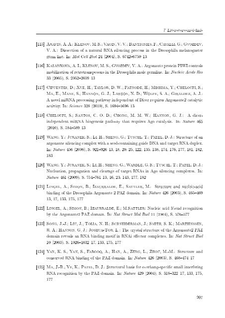 Biochemische Charakterisierung der siRNA-vermittelten Erkennung ...