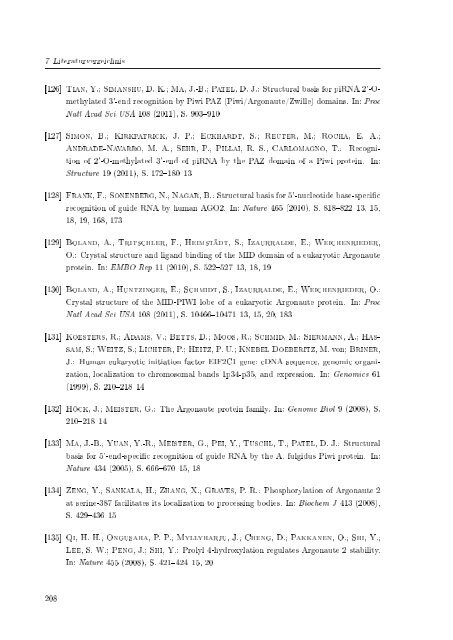 Biochemische Charakterisierung der siRNA-vermittelten Erkennung ...