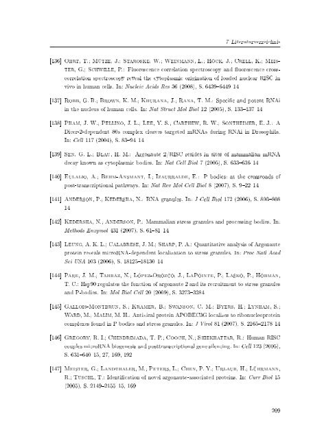 Biochemische Charakterisierung der siRNA-vermittelten Erkennung ...