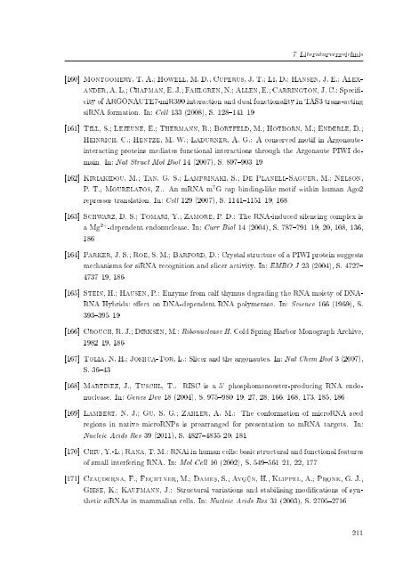 Biochemische Charakterisierung der siRNA-vermittelten Erkennung ...