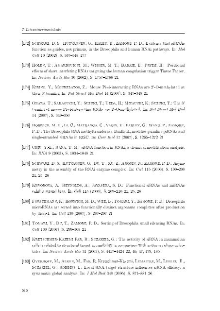 Biochemische Charakterisierung der siRNA-vermittelten Erkennung ...