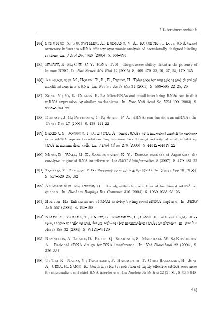 Biochemische Charakterisierung der siRNA-vermittelten Erkennung ...